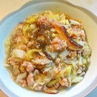 もずく酢を使って！キャベツのそぼろあんかけ